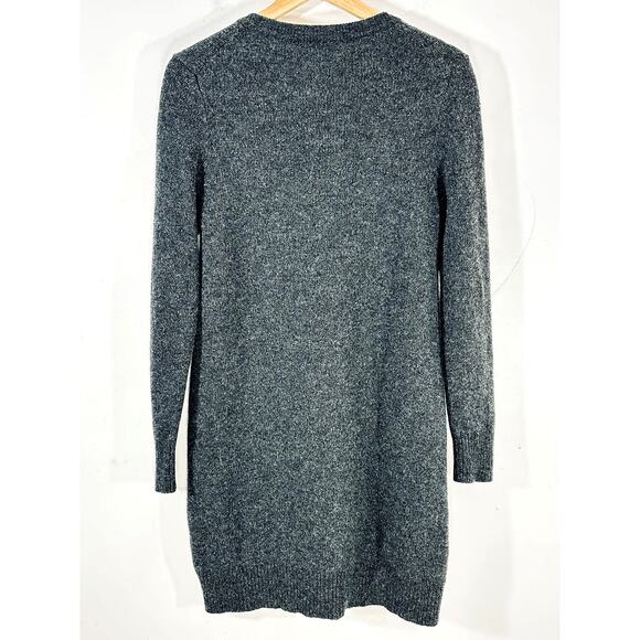 MADEWELL Lace Up Marino Wool Sweater Dress Womans Large Gray Cozy Chic - Picture 4 of 11